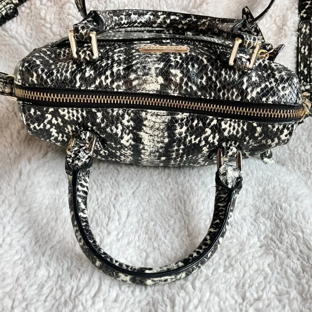 Cole Haan Leather bag Satchel or Crossbody Snake Embossed Cream & Black